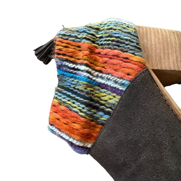 *Women’s Toms Size 10 “Leila Chocolate Suede Multi Textile” Heeled Booties - Picture 9 of 13